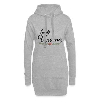 Beste Uroma Geschenk für die liebste Uroma - Hoodie-Kleid - Grau meliert - Vorne