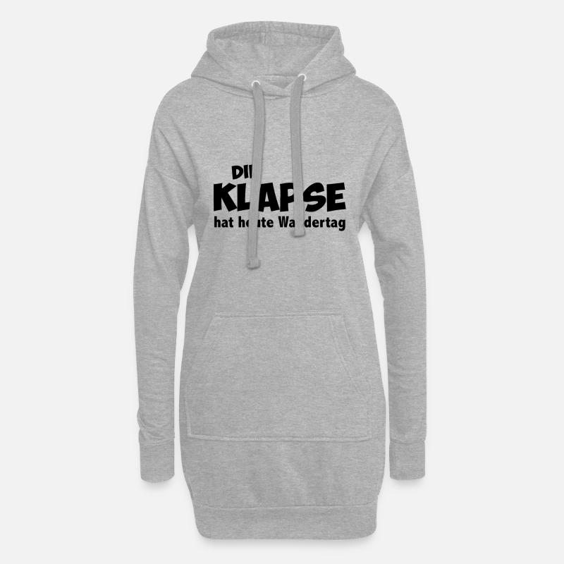 die klapse hat wandertag - Hoodie-Kleid - Grau meliert