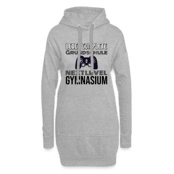 Grundschule ist vorbei Level Gymnasium - Hoodie-Kleid - Grau meliert - Vorne