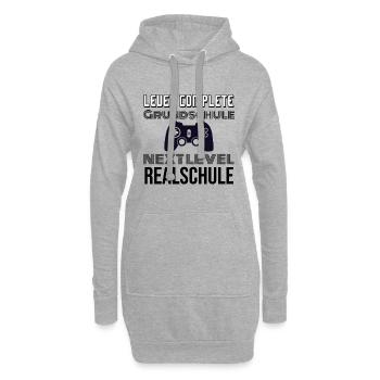 Grundschule ist vorbei Level Realschule - Hoodie-Kleid - Grau meliert - Vorne