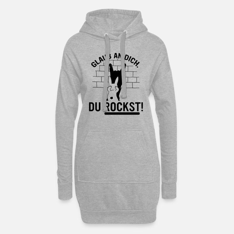 du rockst! Glaube an dich, du bist der beste - Hoodie-Kleid - Grau meliert