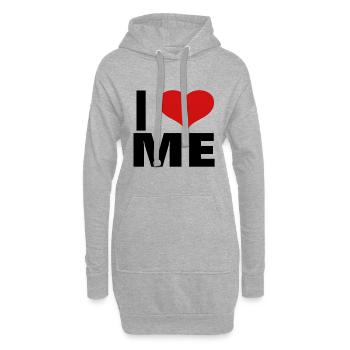 I LOVE ME Tasse Shirt lustige Sprüche - Hoodie-Kleid - Grau meliert - Vorne