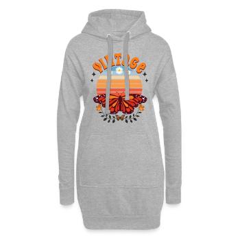 Anpassbarer Schmetterling für Geburtstagsfrauen - Hoodie-Kleid - Grau meliert - Vorne