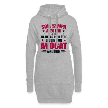 Sei nett zu mir Anwalt Humor Avocado - Hoodie-Kleid - Grau meliert - Vorne