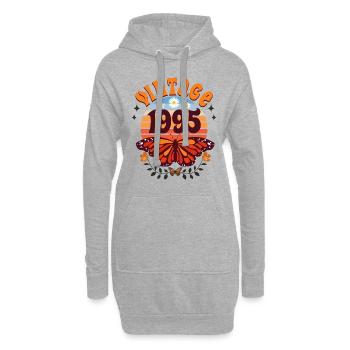 Papillon Jahr 1995 Frau 30 Jahre Jubiläum - Hoodie-Kleid - Grau meliert - Vorne