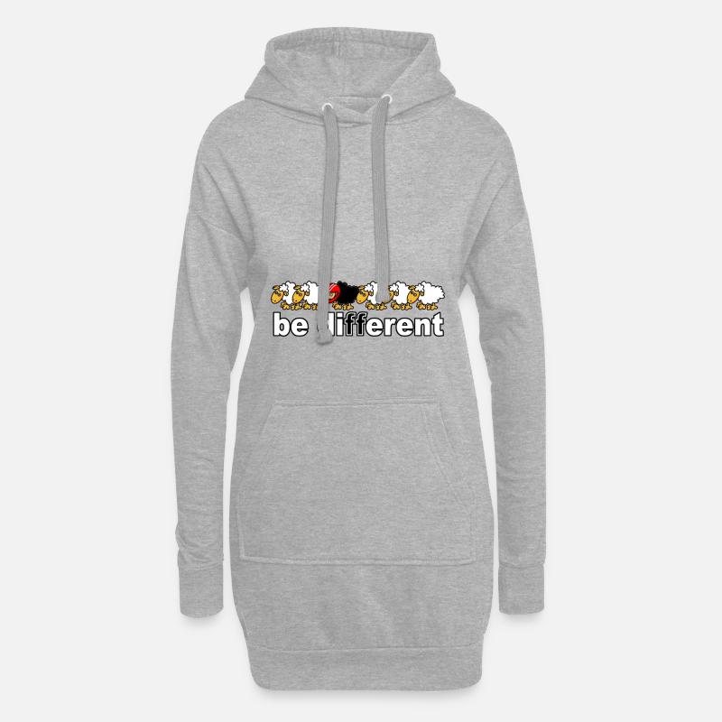 Sei anders Motorrad - Hoodie-Kleid - Grau meliert