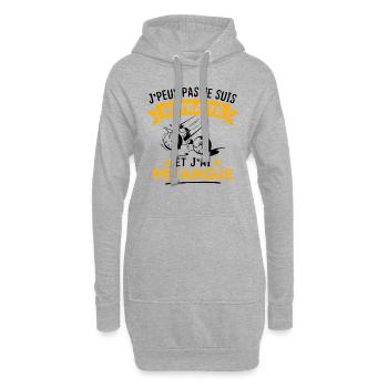J'peux pas je suis retraité et j'ai pétanque - Sweat-shirt à capuche long Femme - gris chiné - Devant