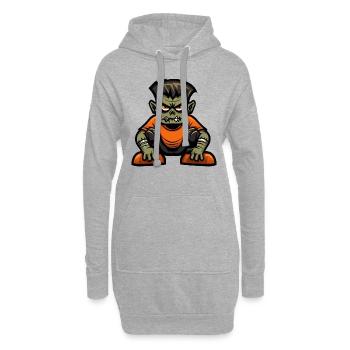 Bande dessinée d’Halloween zombie - Sweat-shirt à capuche long Femme - gris chiné - Devant