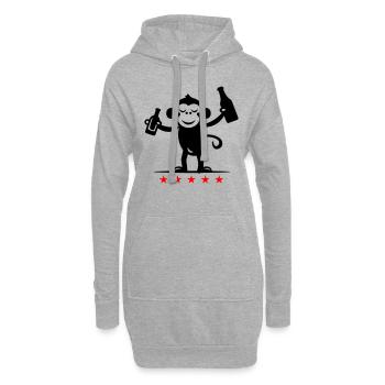 Bière de singe de fête - Sweat-shirt à capuche long Femme - gris chiné - Devant
