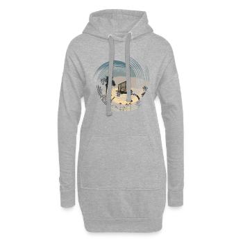 Basketball Korb & Palmen - Hoodie-Kleid - Grau meliert - Vorne