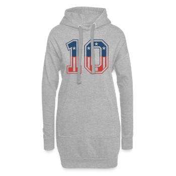 Nummer 10 USA - Hoodie-Kleid - Grau meliert - Vorne