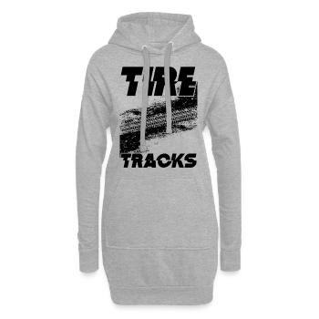 Graphique des traces de pneus - Sweat-shirt à capuche long Femme - gris chiné - Devant