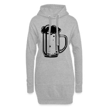 verre à bière bière symbole chope à bière - Sweat-shirt à capuche long Femme - gris chiné - Devant