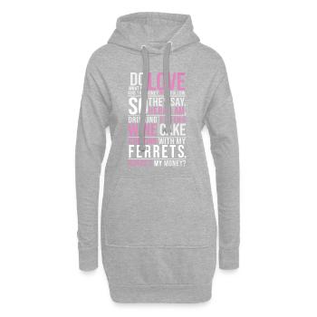 Vin, gâteau, furets - I - Sweat-shirt à capuche long Femme - gris chiné - Devant