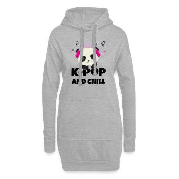 K-POP und chillen. Weiß # 1 - Hoodie-Kleid - Grau meliert - Vorne