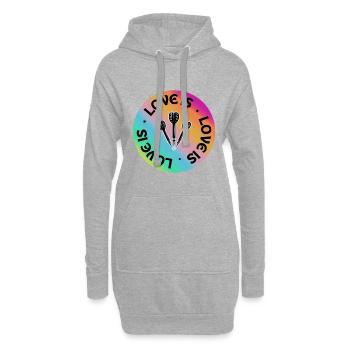 Darts: Liebe ist. - Hoodie-Kleid - Grau meliert - Vorne