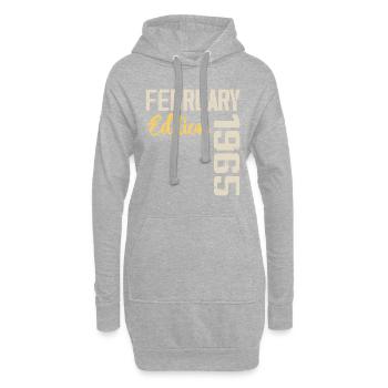 Février 1976 Anniversaire Février 1976 Rétro - Sweat-shirt à capuche long Femme - gris chiné - Devant