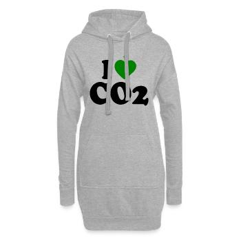 I love co2 - Hoodie-Kleid - Grau meliert - Vorne
