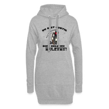 Sensenmann, Metall, Tod, Du bist lustig Funshirt - Hoodie-Kleid - Grau meliert - Vorne