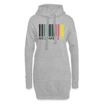 Code-barres Mozambique - Sweat-shirt à capuche long Femme - gris chiné - Devant