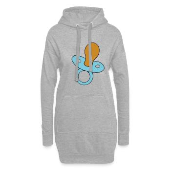 Schnuller Baby Weinen Schreien Geschenk - Hoodie-Kleid - Grau meliert - Vorne