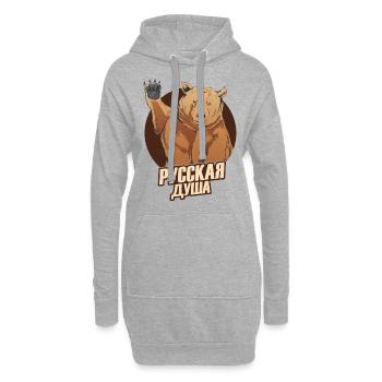 Russischer Bär mit dem Spruch Russische Seele für - Hoodie-Kleid - Grau meliert - Vorne