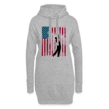 golf golfer bushland USA Team America flag spor - Hoodie Dress - heather grey - Front