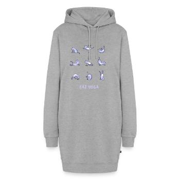 Cat Yoga Om Méditation Sport Entraînement Spirituel - Sweat-shirt à capuche long Femme - gris chiné - Devant