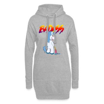 badass2 - Sweat-shirt à capuche long Femme - gris chiné - Devant