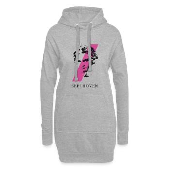 beethoven punk musik festival klassik komponist ta - Hoodie-Kleid - Grau meliert - Vorne