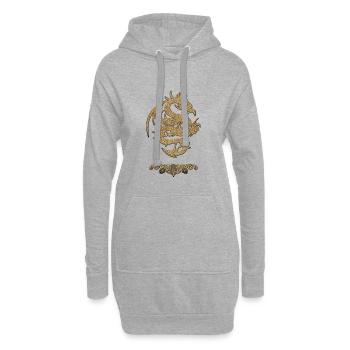 Merveilleux dragon chinois - Sweat-shirt à capuche long Femme - gris chiné - Devant