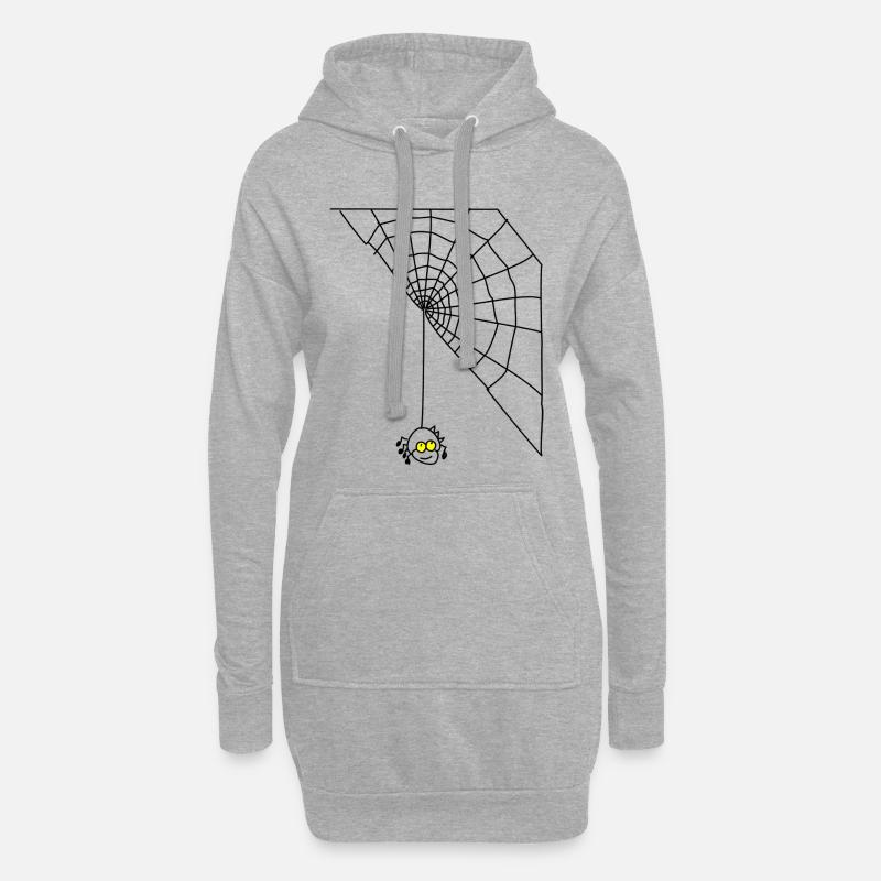 Spinne - Hoodie-Kleid - Grau meliert