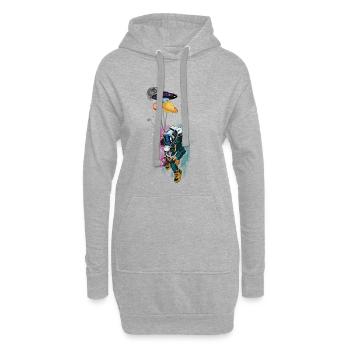 Astronaut Planet Balloon Cosmic Adventure - Sweat-shirt à capuche long Femme - gris chiné - Devant