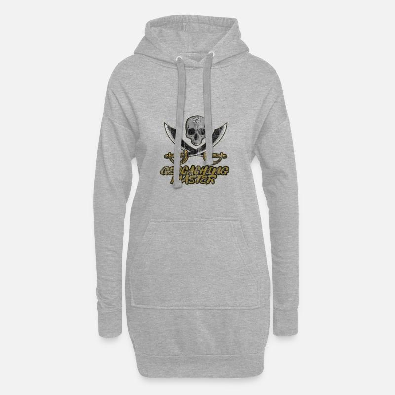 Geocaching - Hoodie-Kleid - Grau meliert