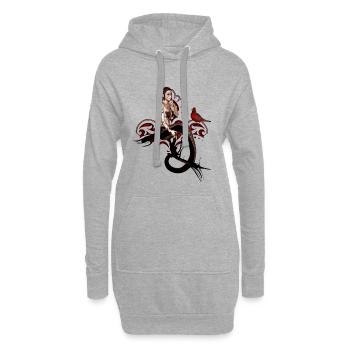 Magnifique sirène noire assise dans un arbre - Sweat-shirt à capuche long Femme - gris chiné - Devant