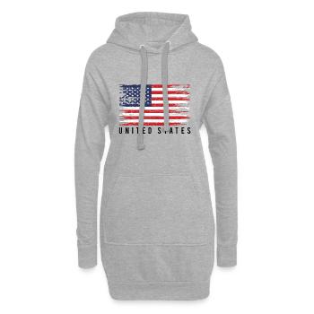 Notlage der amerikanischen Flagge - Hoodie-Kleid - Grau meliert - Vorne