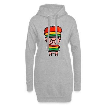 Doux cochon de la Jamaïque - design - Sweat-shirt à capuche long Femme - gris chiné - Devant