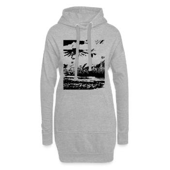 Angelus Fantasy Black Art Design - Sweat-shirt à capuche long Femme - gris chiné - Devant