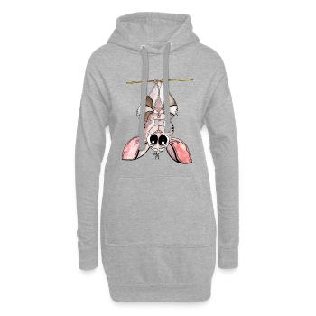 Nuit néon de Kawaii Bat - Sweat-shirt à capuche long Femme - gris chiné - Devant