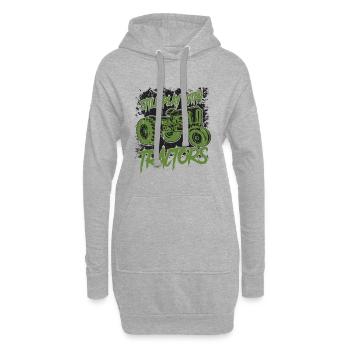 Still Play With Tractors - Hoodie-Kleid - Grau meliert - Vorne