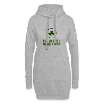 Je suis tellement irlandaise que mon foie me fait mal Trèfle - Sweat-shirt à capuche long Femme - gris chiné - Devant