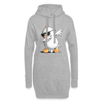 Dab Dance Huhn I Dabbendes Huhn I Dabbing Tiere - Hoodie-Kleid - Grau meliert - Vorne