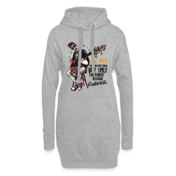 All Men Rock Bass Hero - Hoodie-Kleid - Grau meliert - Vorne