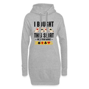 Four Suits Card Row Pattern - Hoodie Dress - heather grey - Front