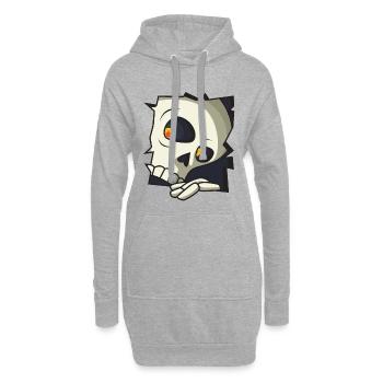 Crâne - Sweat-shirt à capuche long Femme - gris chiné - Devant