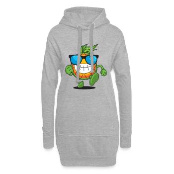 Cool Ananas mit Sonnenbrille | Sommer | Gute Laune - Hoodie-Kleid - Grau meliert - Vorne