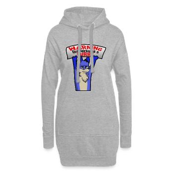Attention cette personne est poilue - Sweat-shirt à capuche long Femme - gris chiné - Devant