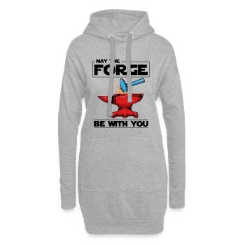 Frappe de l’étincelle du marteau du forgeron - Sweat-shirt à capuche long Femme - gris chiné - Devant