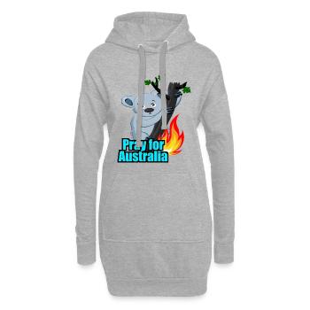 australie - priez pour l'australie - Sweat-shirt à capuche long Femme - gris chiné - Devant