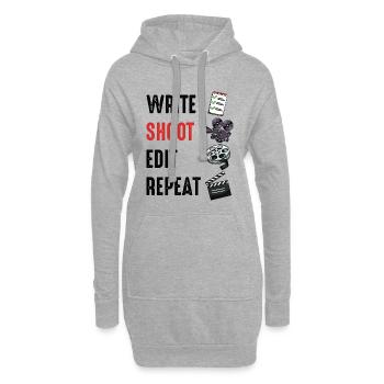 Filmdreh-Set: Reel & Klappe - Hoodie-Kleid - Grau meliert - Vorne